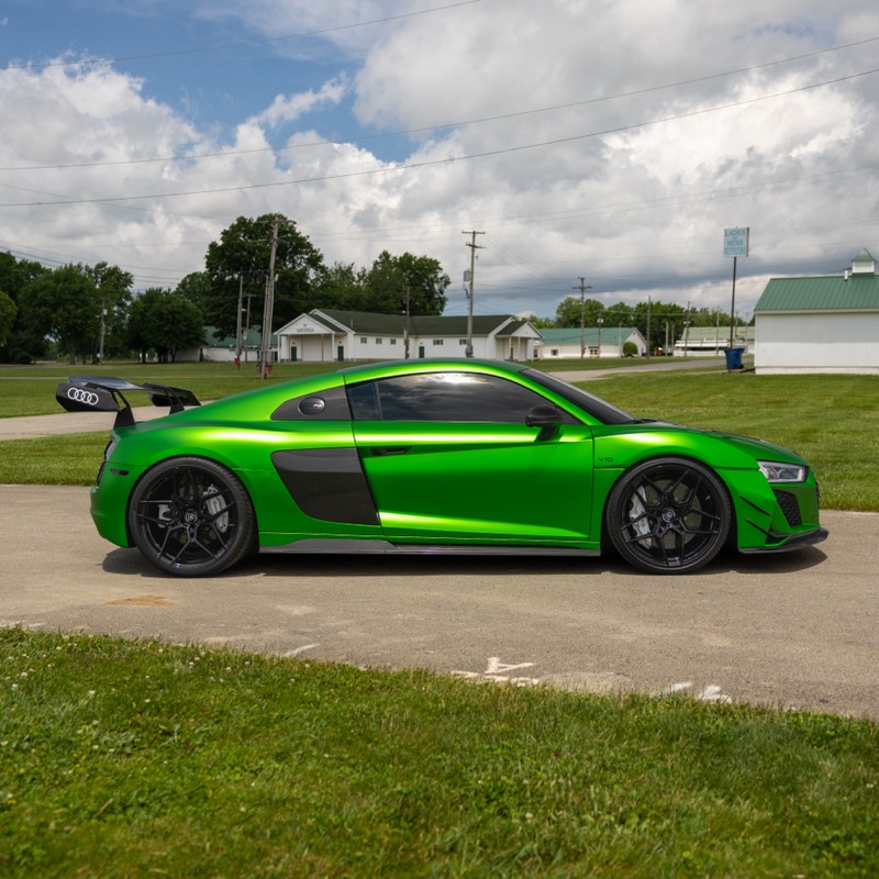 Green Twin Turbo R8, side view